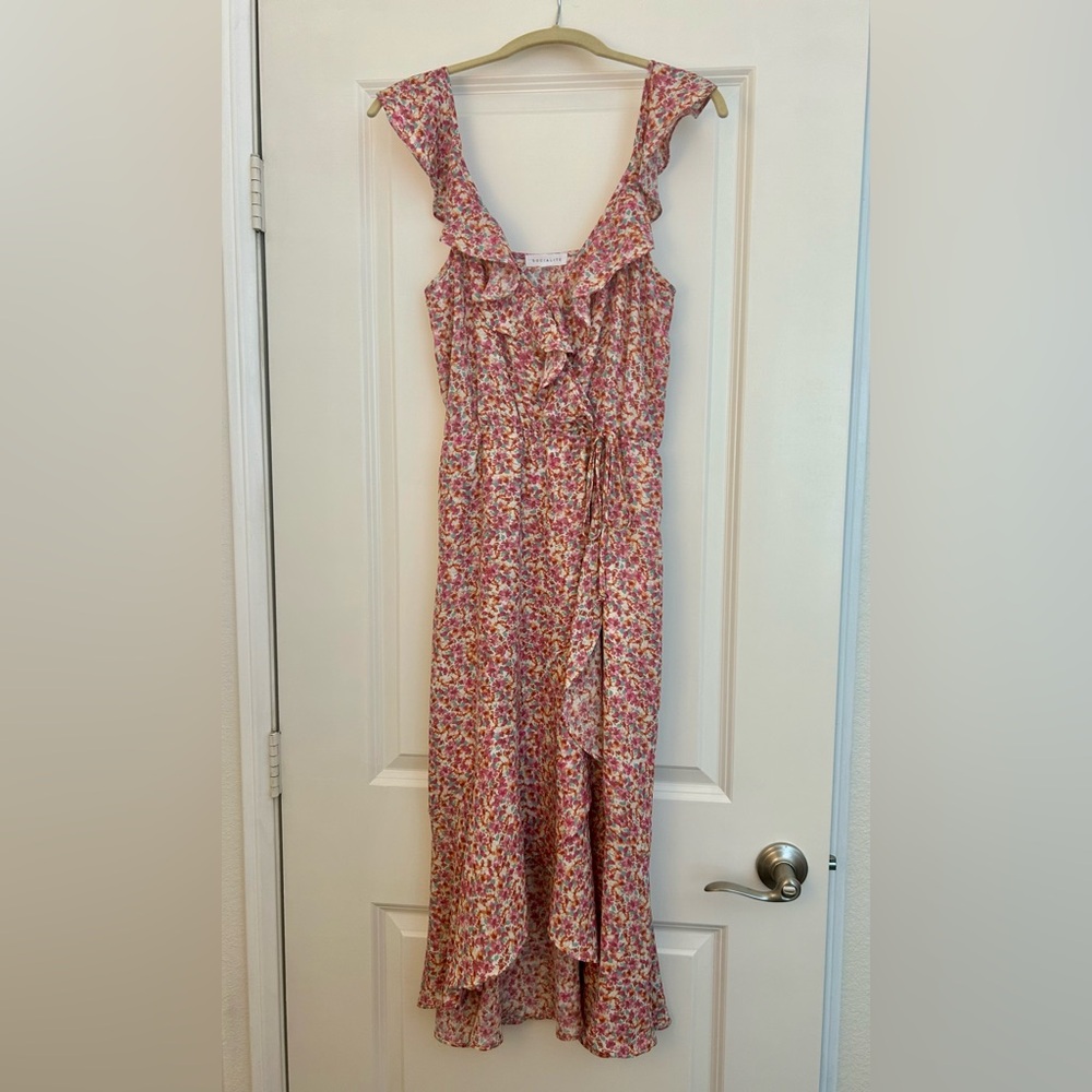 Socialite Pink Ruched High Low Sundress